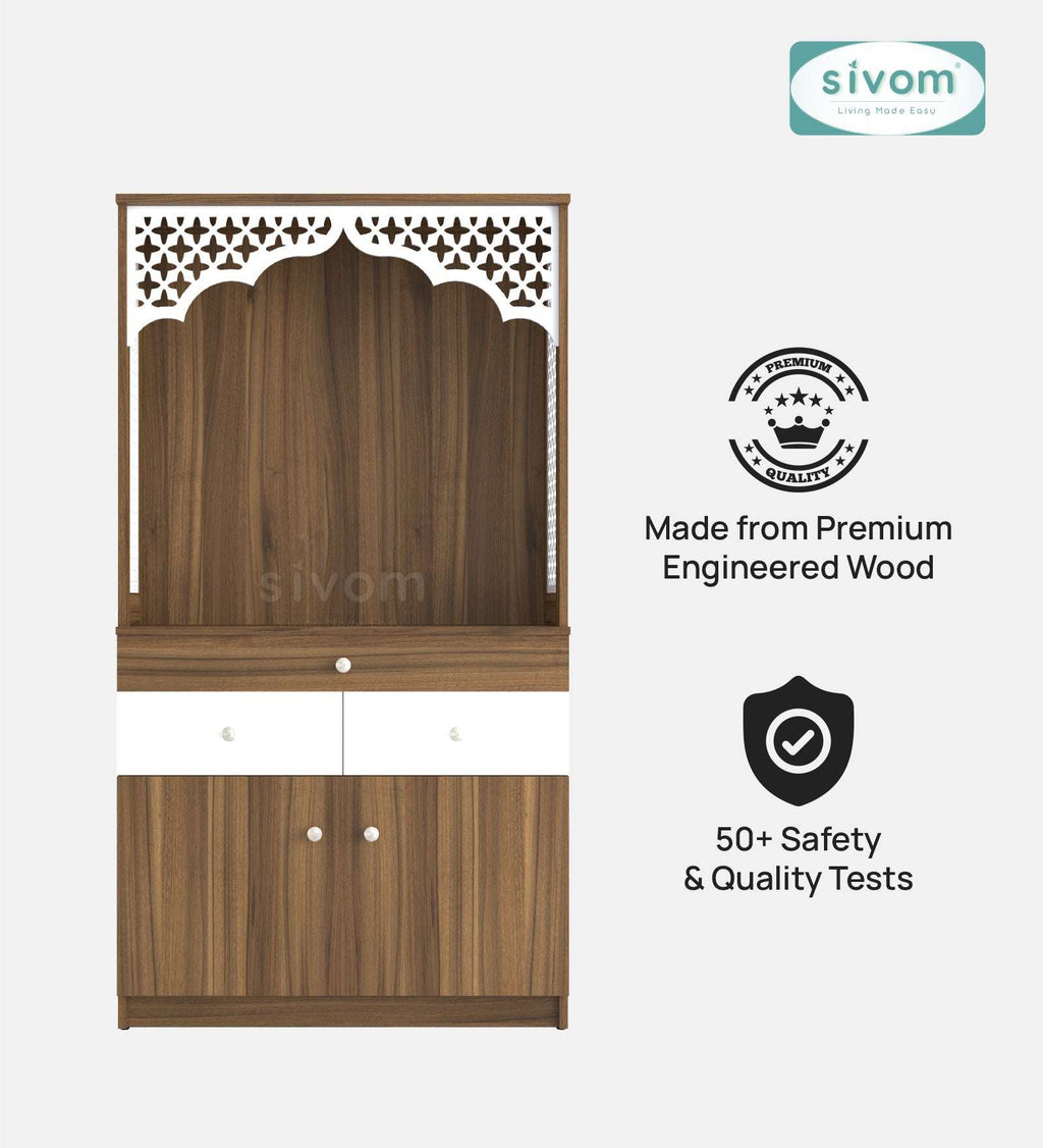 Sivom SIVOM Dharshan Home Temple/Pooja Unit/Home Mandir/ Engineered Wood Home Temple (Height: 148, Knock Down) for Modern Homes | Elegant Design & Premium Finish