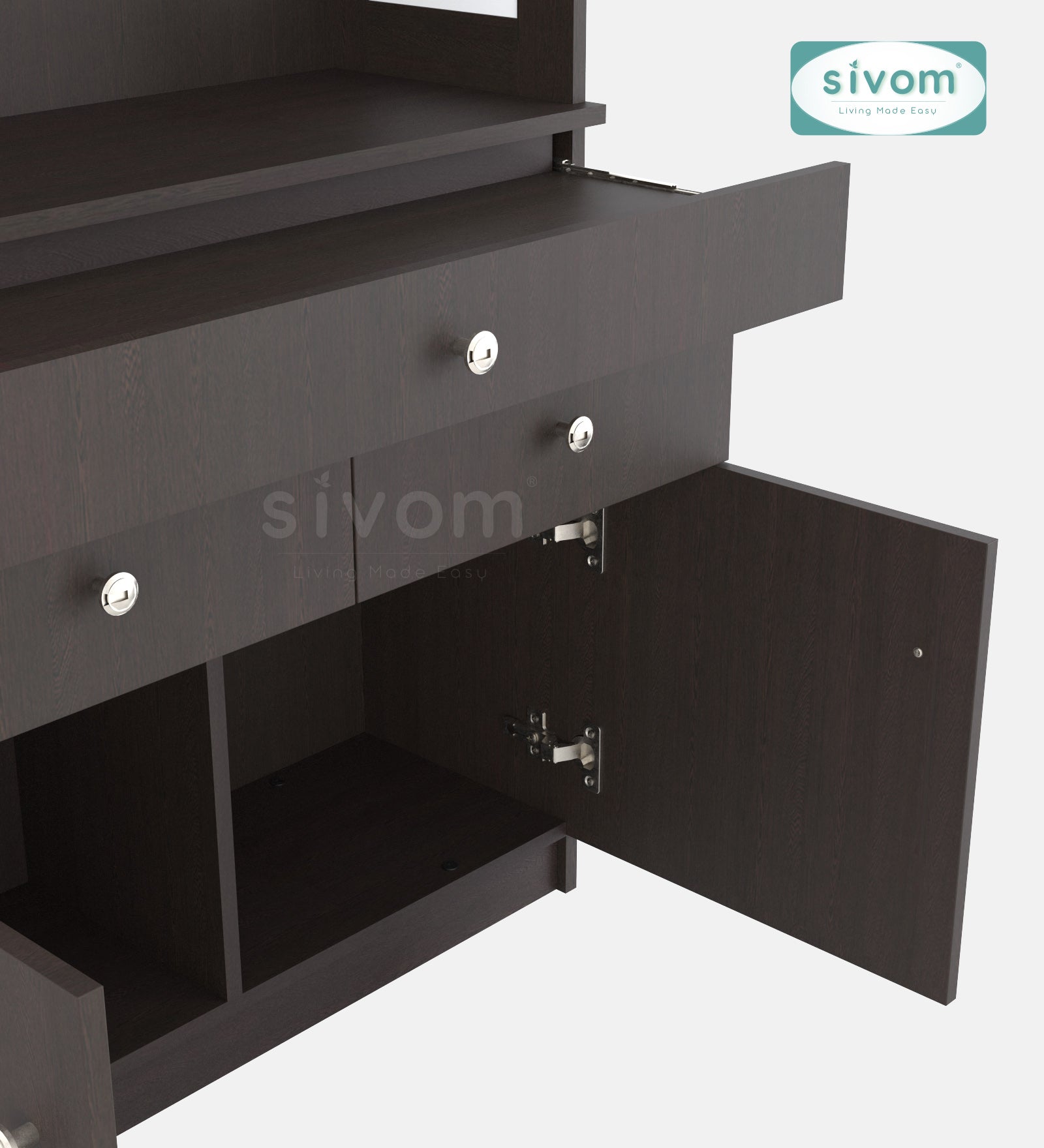 Sivom SIVOM Dharshan Home Temple/Pooja Unit/Home Mandir/ Engineered Wood Home Temple (Height: 148, Knock Down) for Modern Homes | Elegant Design & Premium Finish