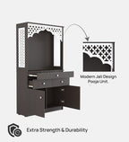 Sivom SIVOM Dharshan Home Temple/Pooja Unit/Home Mandir/ Engineered Wood Home Temple (Height: 148, Knock Down) for Modern Homes | Elegant Design & Premium Finish