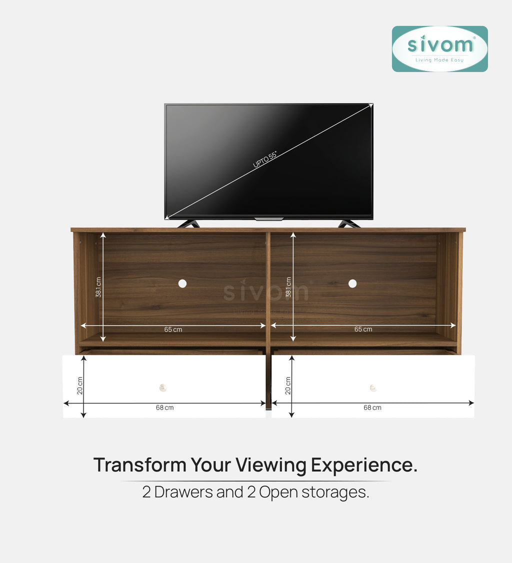 Sivom furniture SIVOM DOLLAR Multipurpose TV Unit fits upto 43 inch with Storage Engineered Wood TV Entertainment Unit for Modern Homes | Elegant Design & Premium Finish (Copy) (Copy)