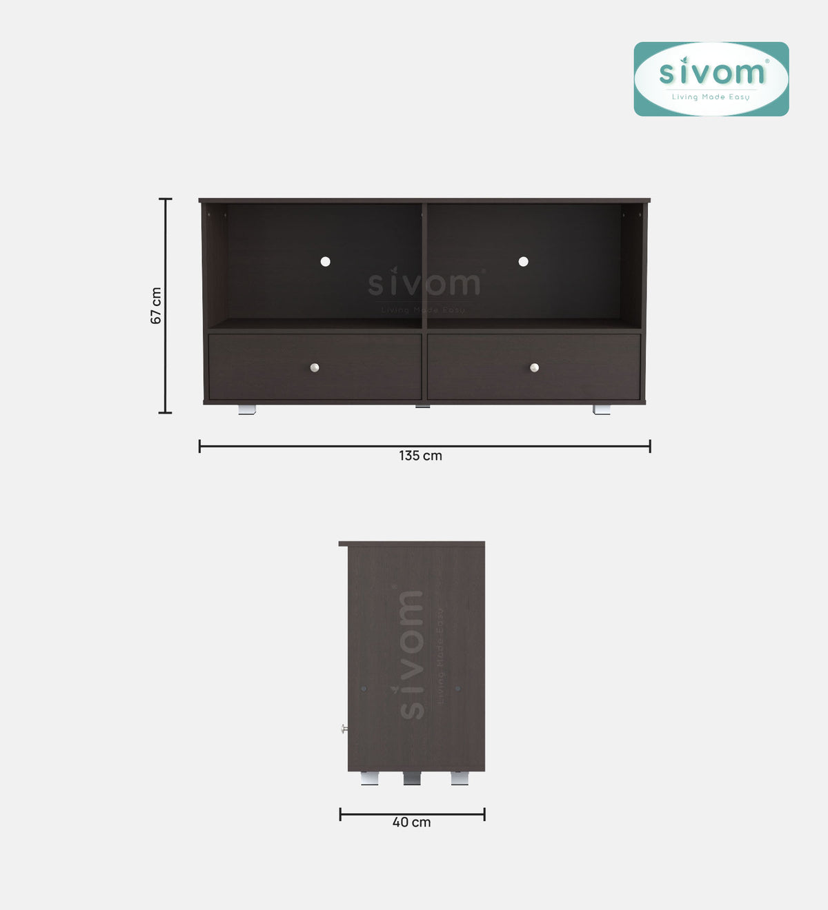 Sivom furniture SIVOM DOLLAR Multipurpose TV Unit fits upto 43 inch with Storage Engineered Wood TV Entertainment Unit for Modern Homes | Elegant Design & Premium Finish (Copy) (Copy)
