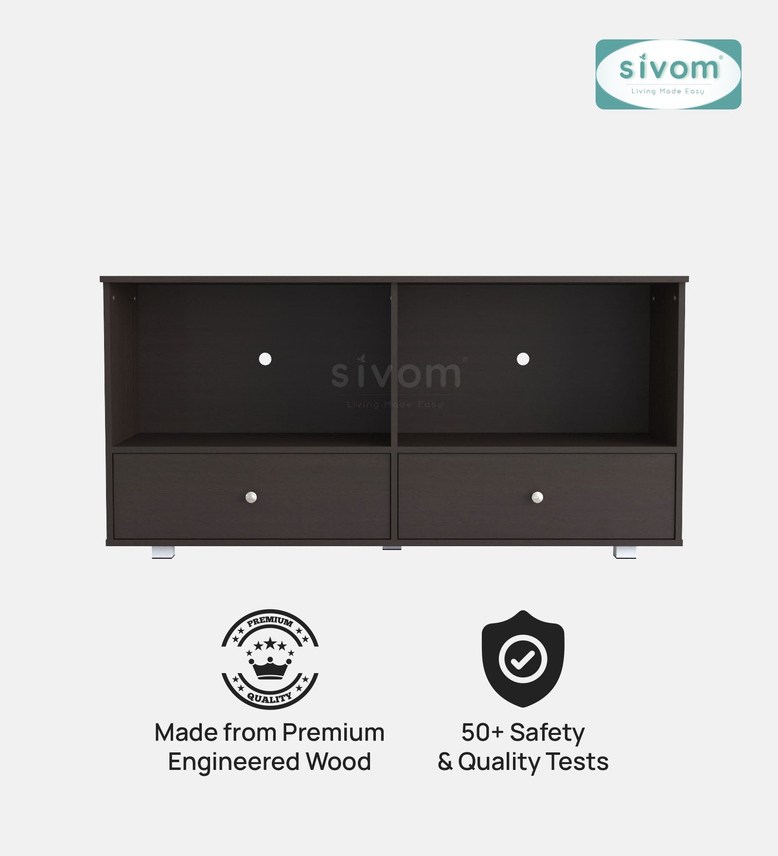 Sivom furniture SIVOM DOLLAR Multipurpose TV Unit fits upto 43 inch with Storage Engineered Wood TV Entertainment Unit for Modern Homes | Elegant Design & Premium Finish (Copy) (Copy)
