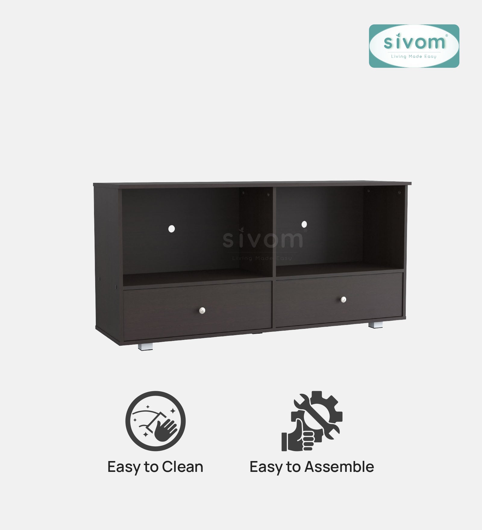 Sivom furniture SIVOM DOLLAR Multipurpose TV Unit fits upto 43 inch with Storage Engineered Wood TV Entertainment Unit for Modern Homes | Elegant Design & Premium Finish (Copy) (Copy)
