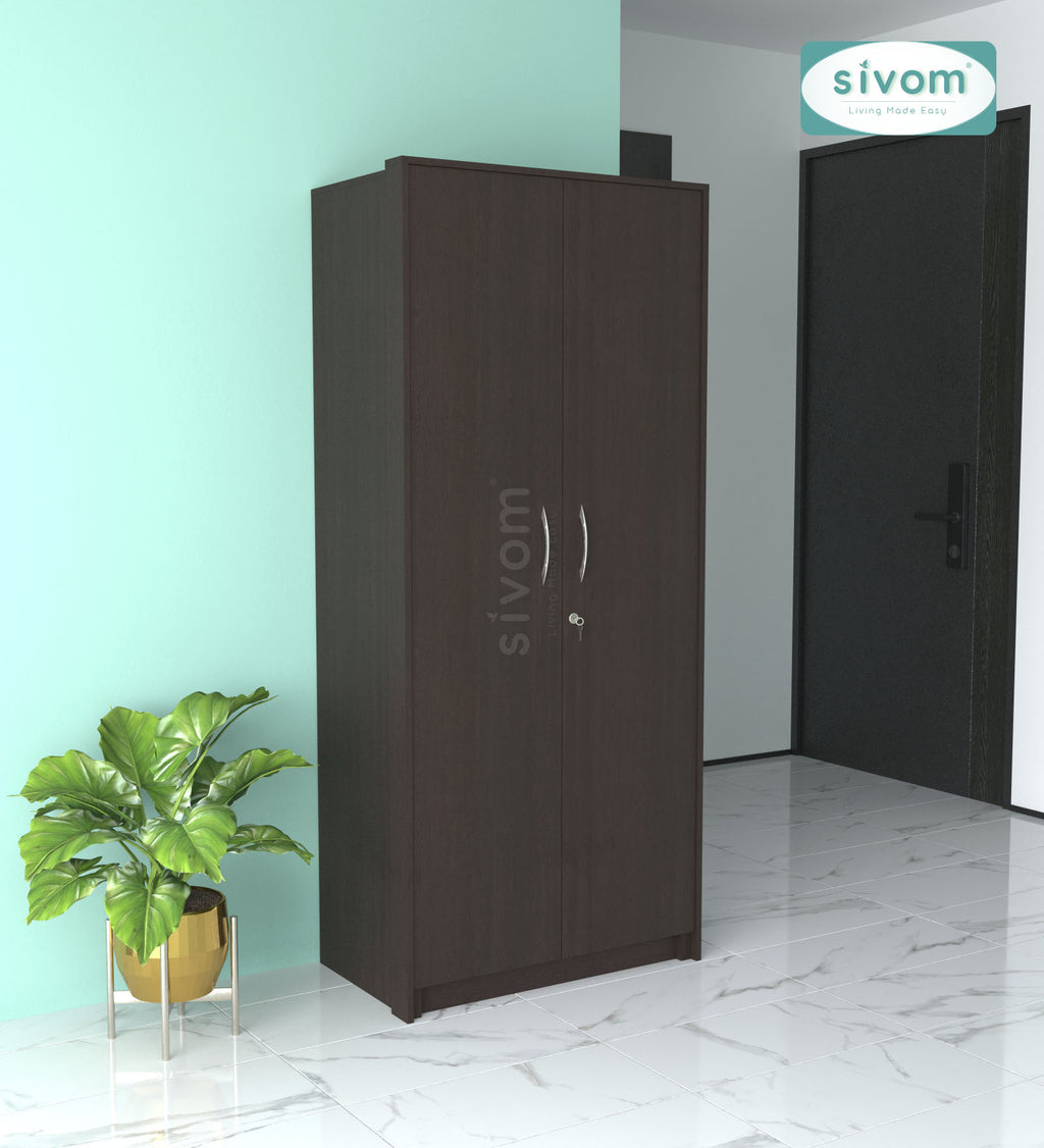 SIVOM Drogo Multipurpose 2 Door Wardrobe / Engineered Wood 2 Door Wardrobe for Modern Homes | Elegant Design & Premium Finish