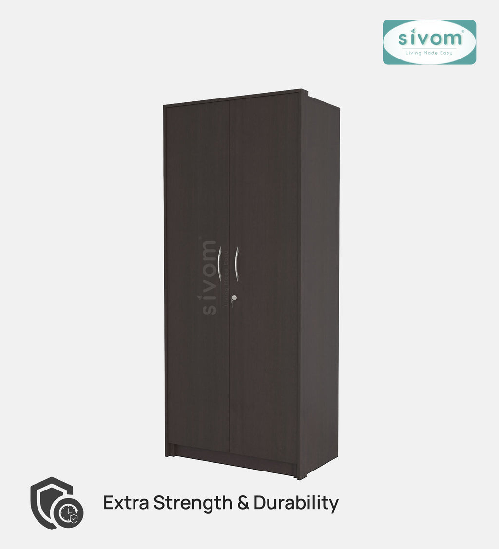 SIVOM Drogo Multipurpose 2 Door Wardrobe / Engineered Wood 2 Door Wardrobe for Modern Homes | Elegant Design & Premium Finish