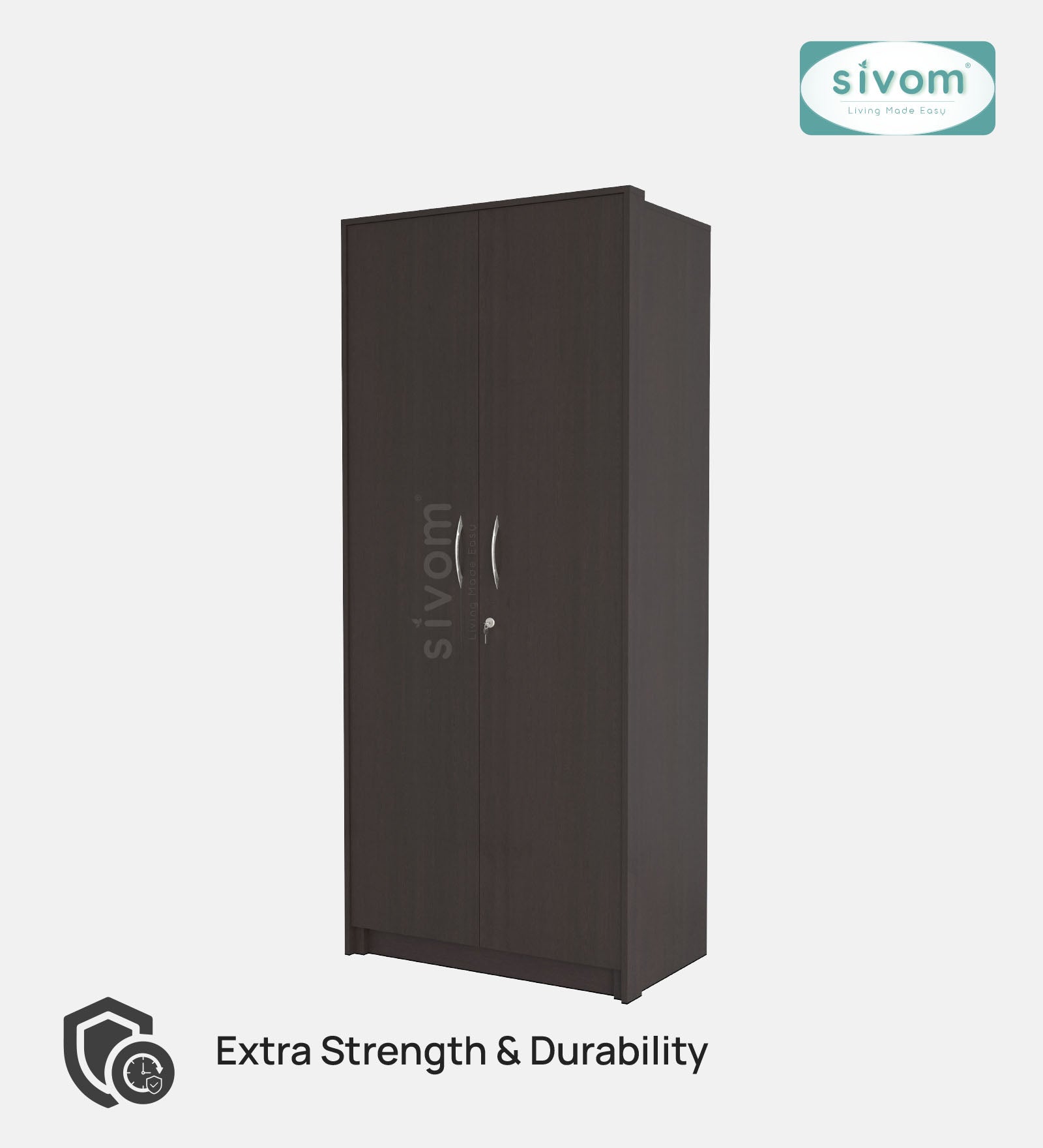 SIVOM Drogo Multipurpose 2 Door Wardrobe / Engineered Wood 2 Door Wardrobe for Modern Homes | Elegant Design & Premium Finish