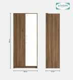 SIVOM Drogo Multipurpose 2 Door Wardrobe / Engineered Wood 2 Door Wardrobe for Modern Homes | Elegant Design & Premium Finish