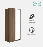 SIVOM Drogo Multipurpose 2 Door Wardrobe / Engineered Wood 2 Door Wardrobe for Modern Homes | Elegant Design & Premium Finish