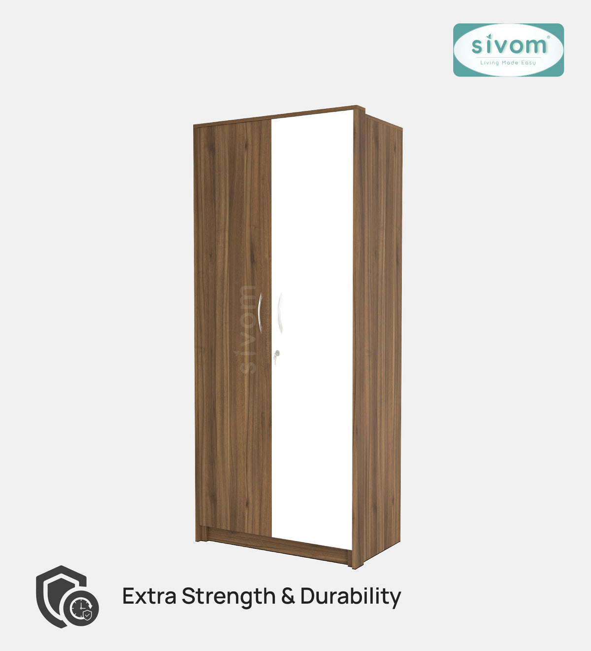 SIVOM Drogo Multipurpose 2 Door Wardrobe / Engineered Wood 2 Door Wardrobe for Modern Homes | Elegant Design & Premium Finish