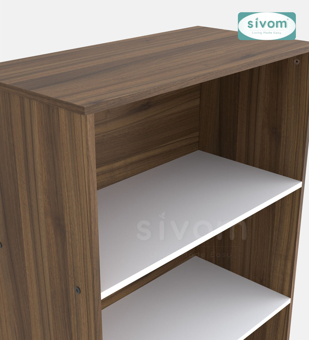 Sivom SIVOM Dwell Multipurpose Storage Rack/Study/Home/Office Engineered Wood Open Book Shelf for Modern Homes | Elegant Design & Premium Finish