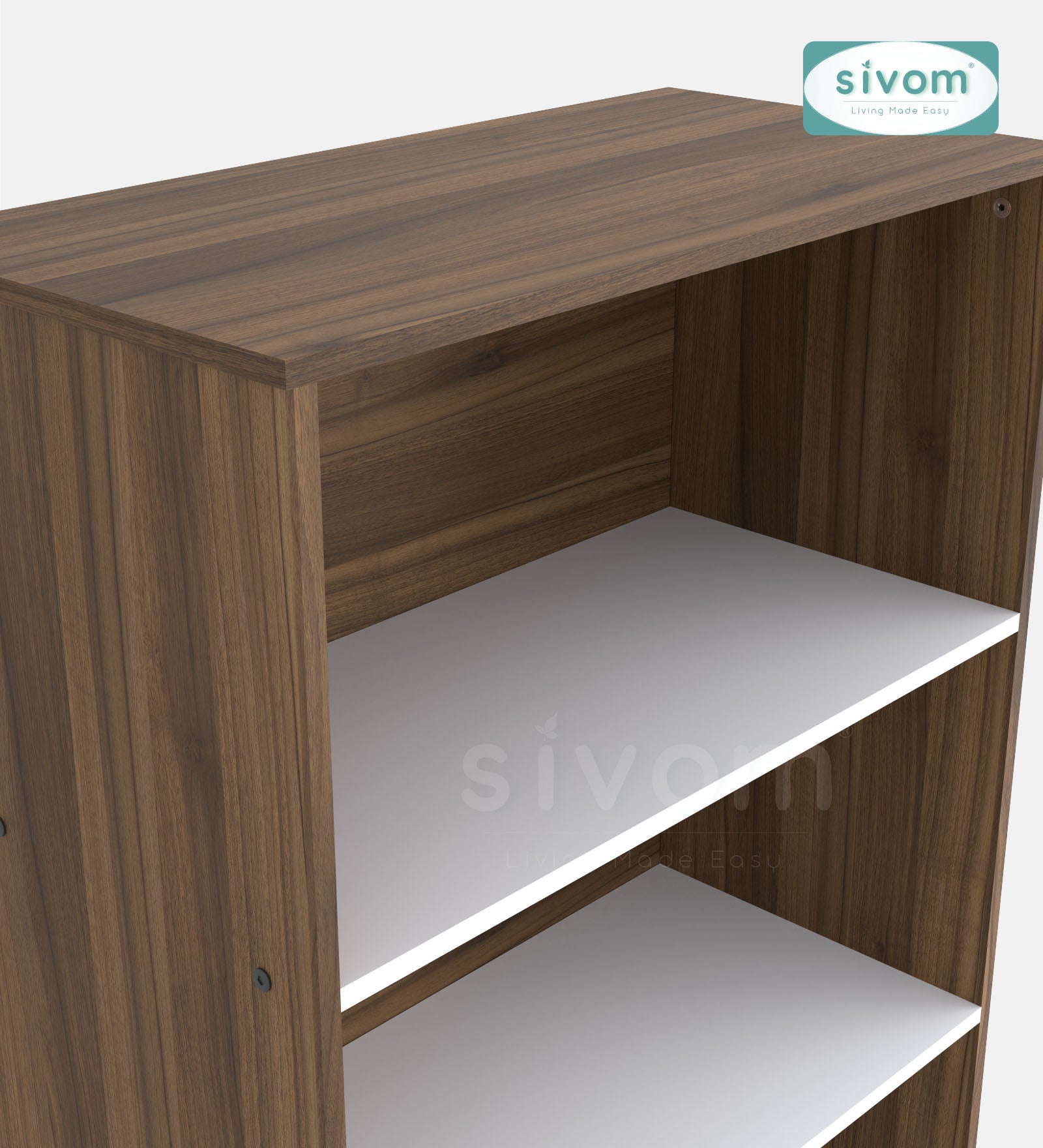 Sivom SIVOM Dwell Multipurpose Storage Rack/Study/Home/Office Engineered Wood Open Book Shelf for Modern Homes | Elegant Design & Premium Finish