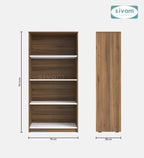 Sivom SIVOM Dwell Multipurpose Storage Rack/Study/Home/Office Engineered Wood Open Book Shelf for Modern Homes | Elegant Design & Premium Finish