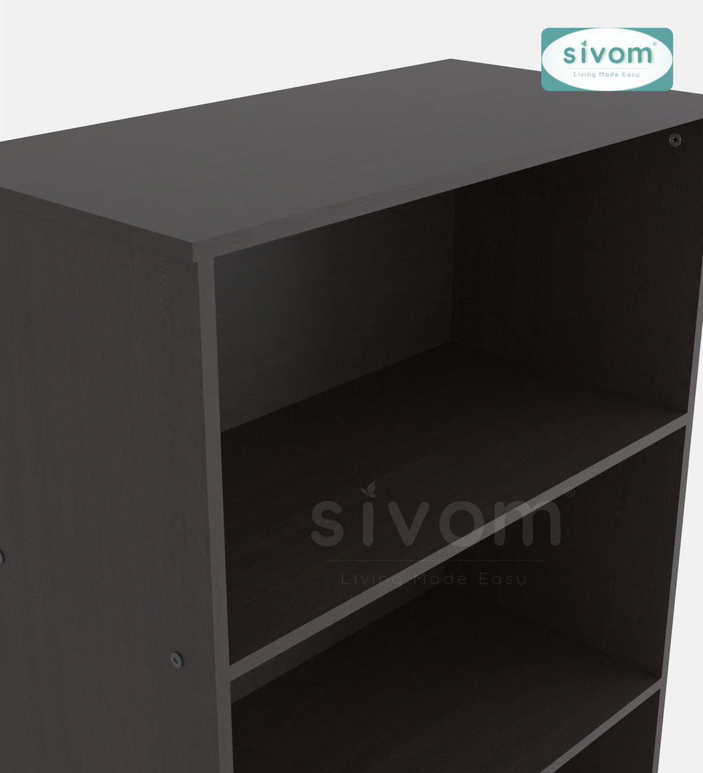 Sivom SIVOM Dwell Multipurpose Storage Rack/Study/Home/Office Engineered Wood Open Book Shelf for Modern Homes | Elegant Design & Premium Finish