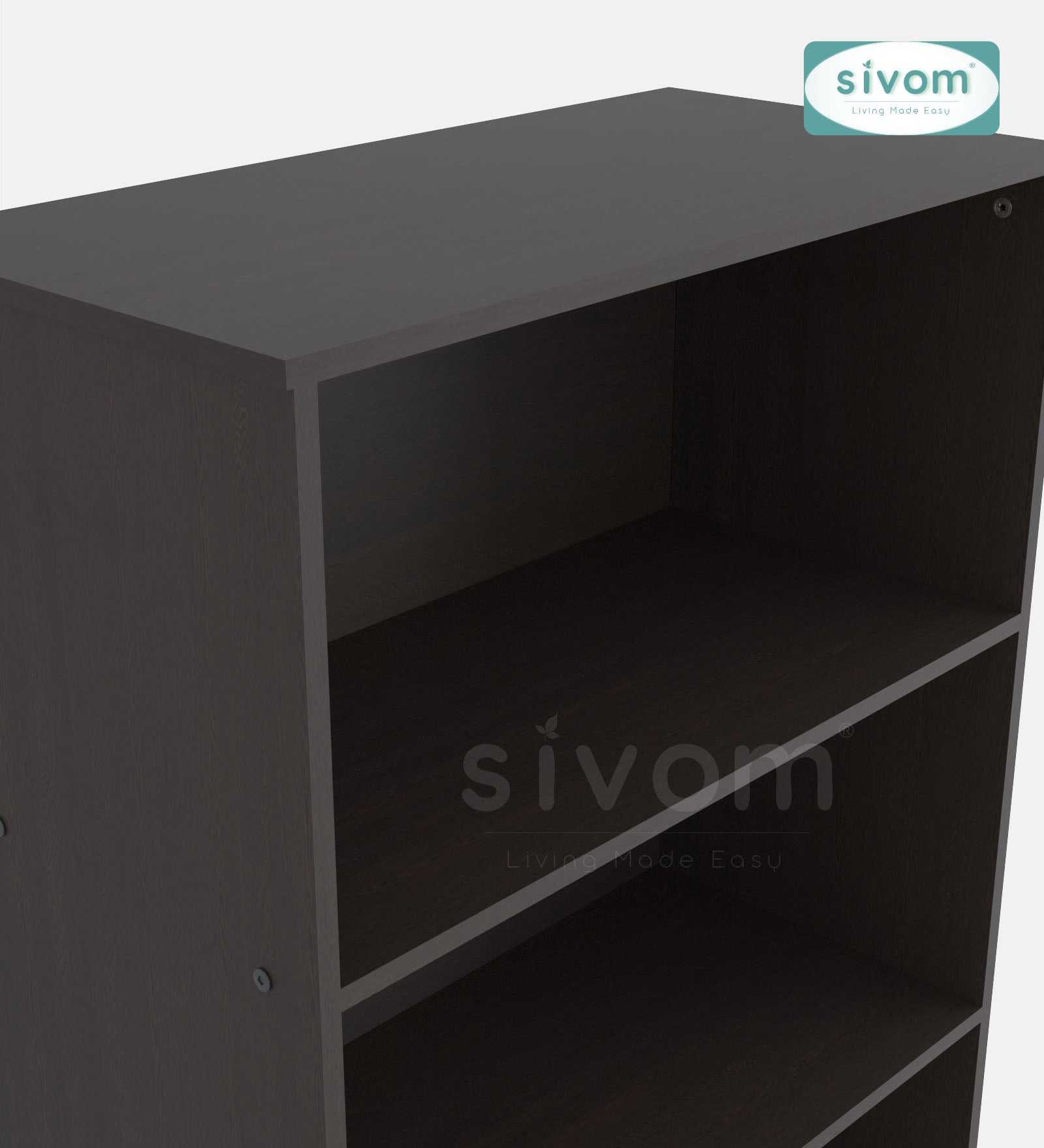 Sivom SIVOM Dwell Multipurpose Storage Rack/Study/Home/Office Engineered Wood Open Book Shelf for Modern Homes | Elegant Design & Premium Finish