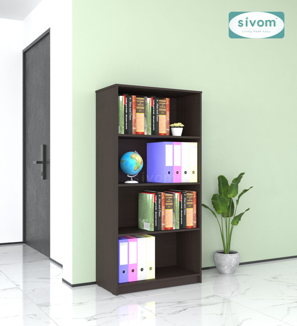 Sivom SIVOM Dwell Multipurpose Storage Rack/Study/Home/Office Engineered Wood Open Book Shelf for Modern Homes | Elegant Design & Premium Finish