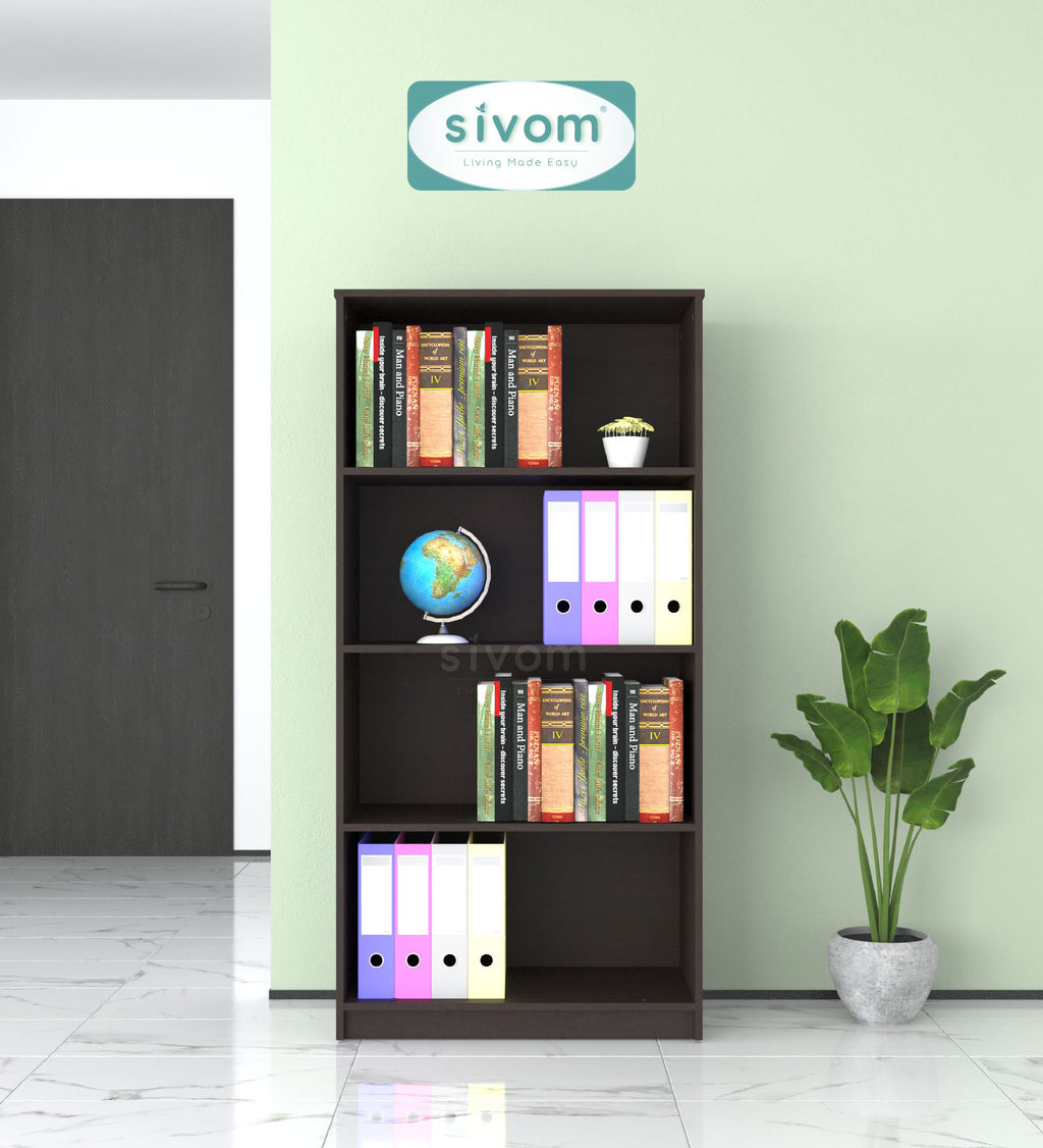 Sivom SIVOM Dwell Multipurpose Storage Rack/Study/Home/Office Engineered Wood Open Book Shelf for Modern Homes | Elegant Design & Premium Finish