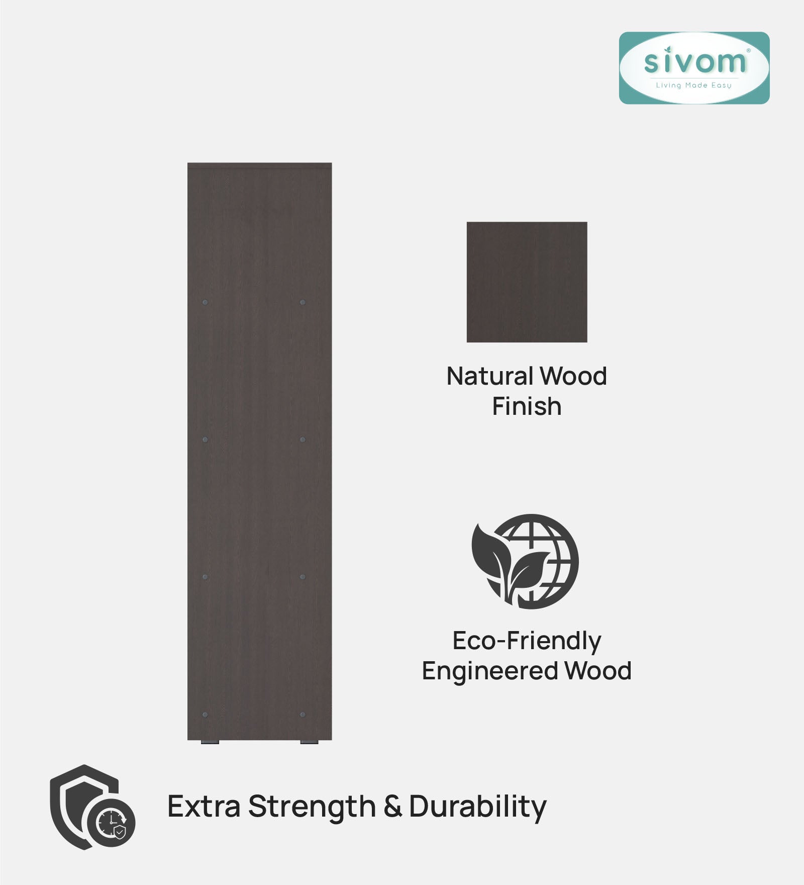 Sivom SIVOM Dwell Multipurpose Storage Rack/Study/Home/Office Engineered Wood Open Book Shelf for Modern Homes | Elegant Design & Premium Finish