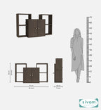 Sivom SIVOM WYDE Multipurpose Modular Wall Racks/Shelves/Organiser/Décor Particle Board Wall Shelf (Number of Shelves - 4, ) for Modern Homes | Elegant Design & Premium Finish