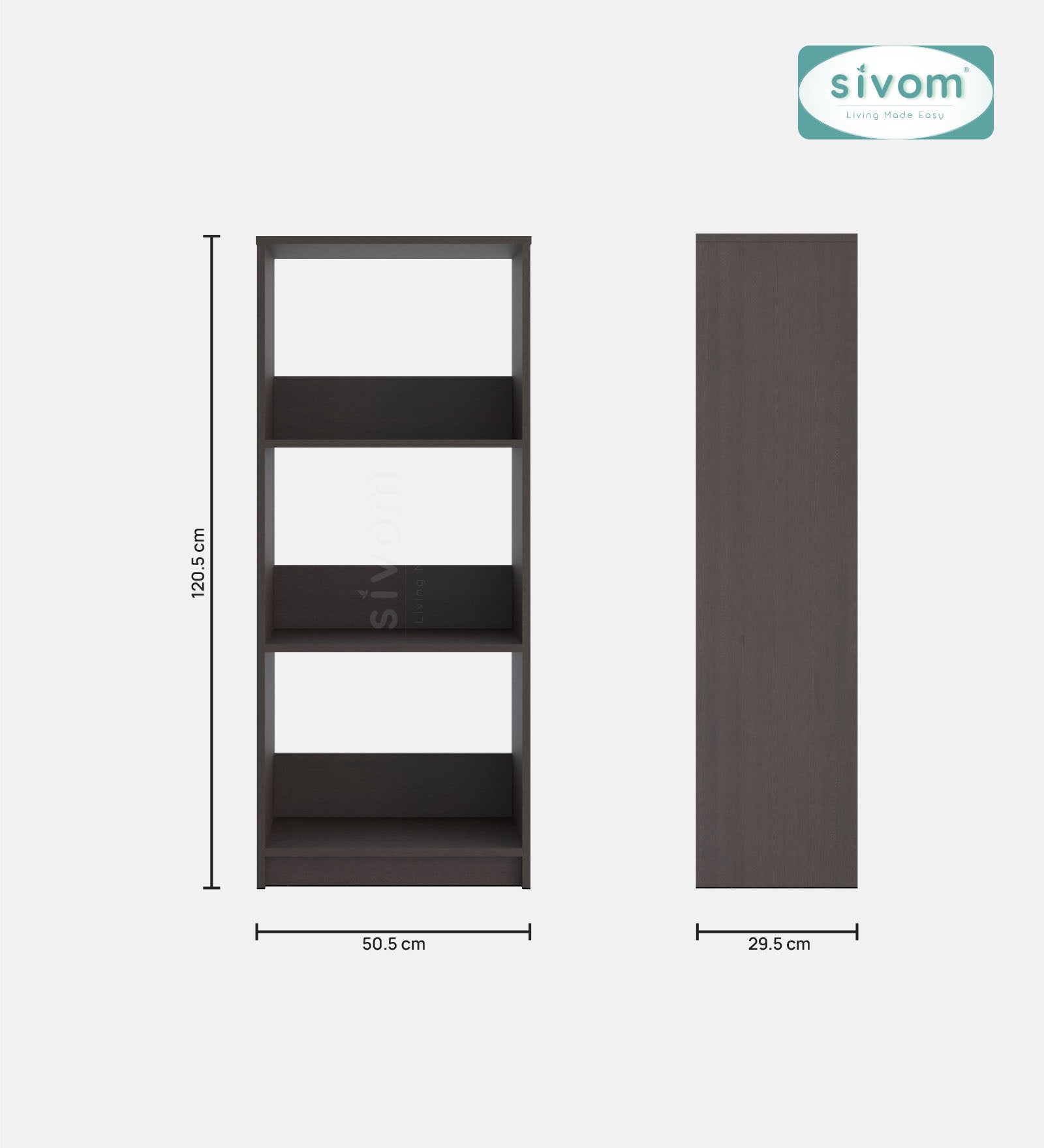 SIVOM Eclipse Multipurpose Storage Drawer/Study/Home/Office Engineered Wood Close Book Shelf  for Modern Homes | Elegant Design & Premium Finish