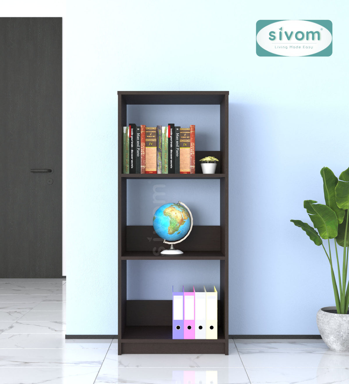 SIVOM Eclipse Multipurpose Storage Drawer/Study/Home/Office Engineered Wood Close Book Shelf  for Modern Homes | Elegant Design & Premium Finish