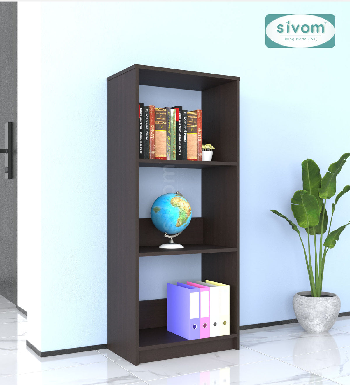 SIVOM Eclipse Multipurpose Storage Drawer/Study/Home/Office Engineered Wood Close Book Shelf  for Modern Homes | Elegant Design & Premium Finish