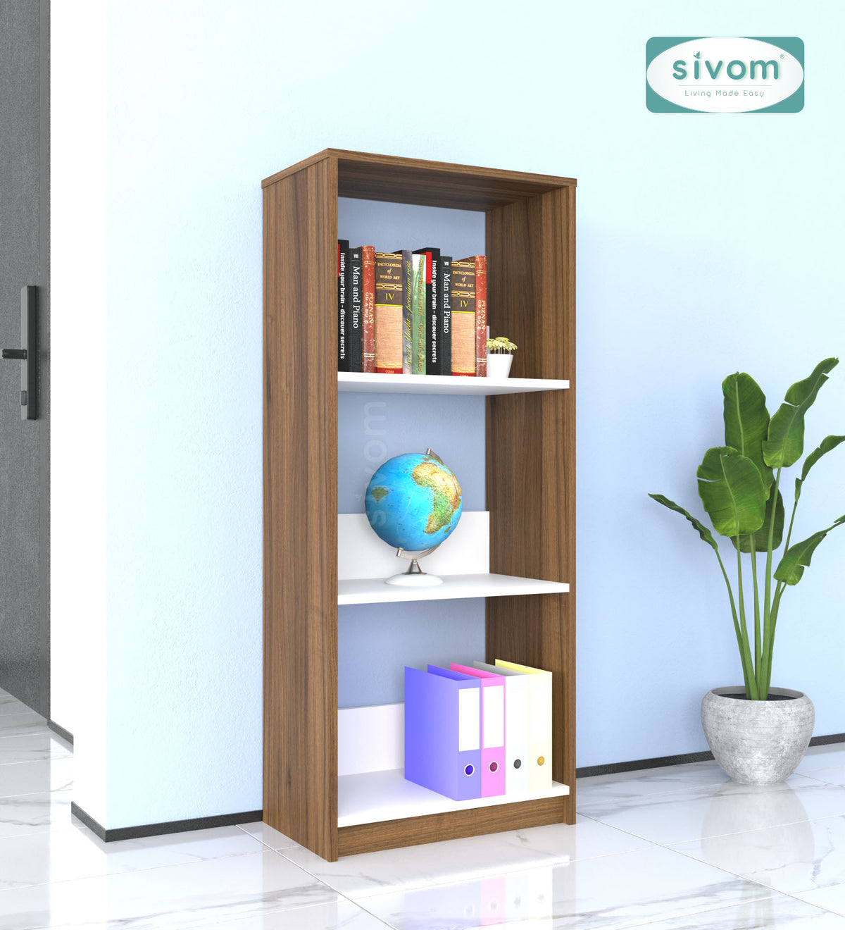 SIVOM Eclipse Multipurpose Storage Drawer/Study/Home/Office Engineered Wood Close Book Shelf  for Modern Homes | Elegant Design & Premium Finish