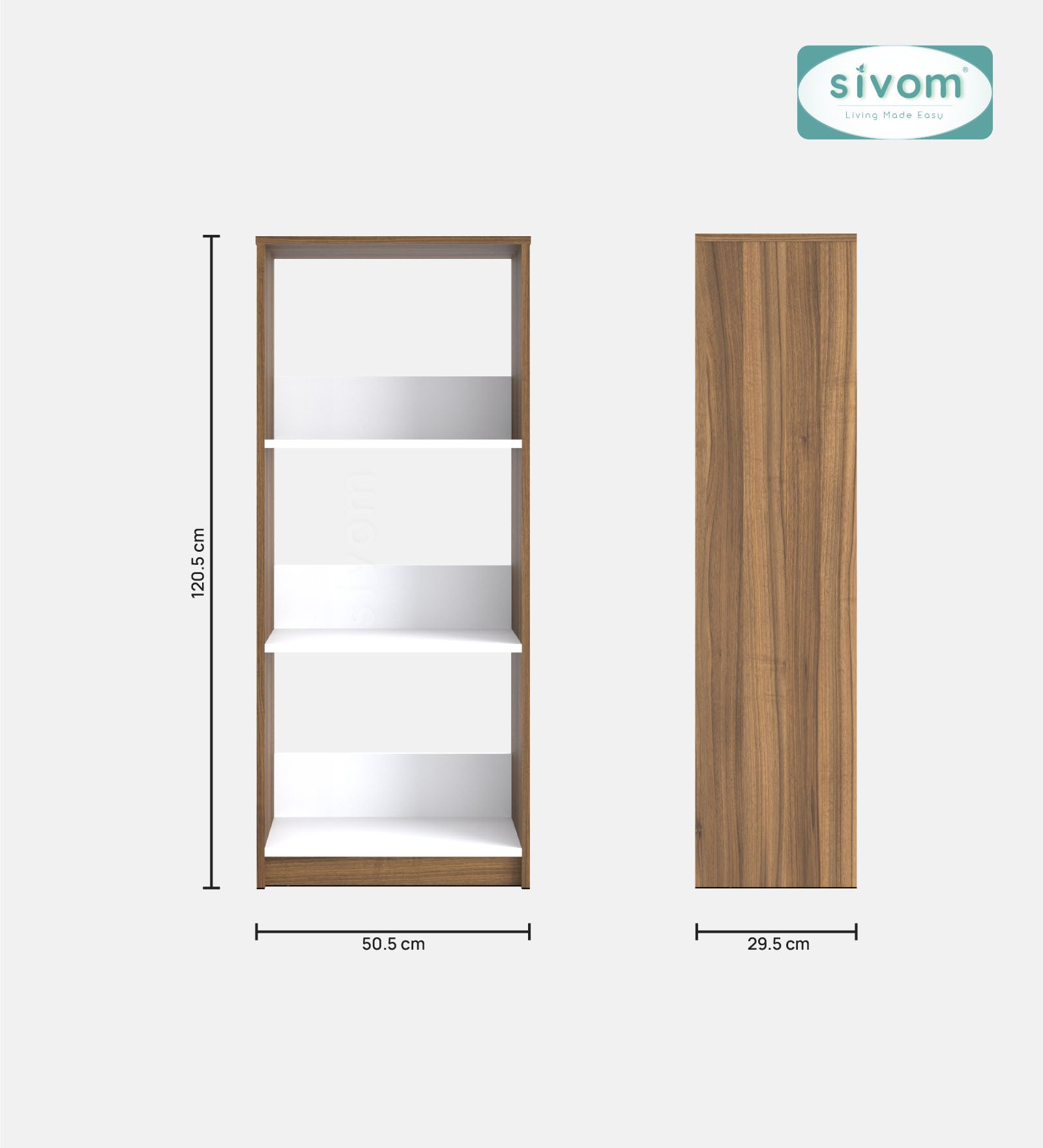 SIVOM Eclipse Multipurpose Storage Drawer/Study/Home/Office Engineered Wood Close Book Shelf  for Modern Homes | Elegant Design & Premium Finish