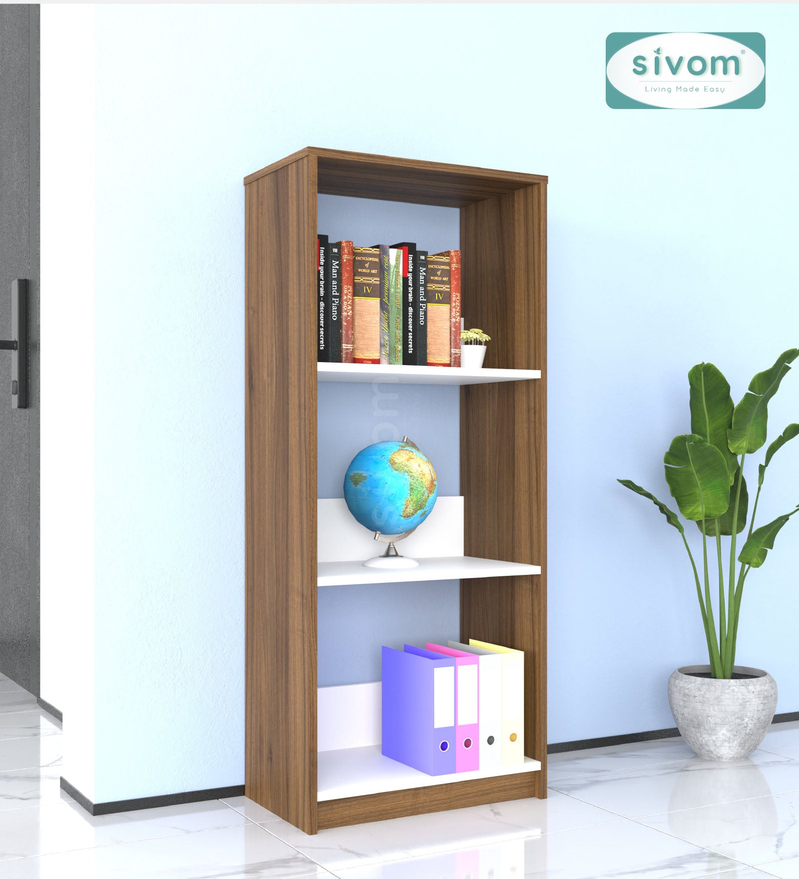 SIVOM Eclipse Multipurpose Storage Drawer/Study/Home/Office Engineered Wood Close Book Shelf  for Modern Homes | Elegant Design & Premium Finish