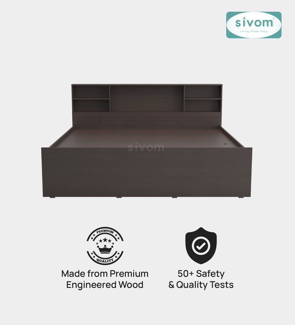 Sivom furniture SIVOM Eden Bed with Storage Engineered Wood King Bed Engineered Wood King Bed (Delivery Condition - Knock Down)