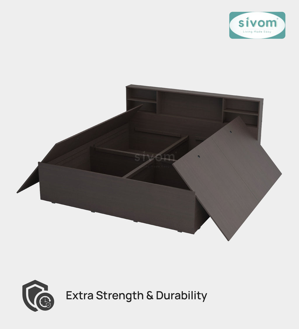 Sivom furniture SIVOM Eden Bed with Storage Engineered Wood King Bed Engineered Wood King Bed (Delivery Condition - Knock Down)