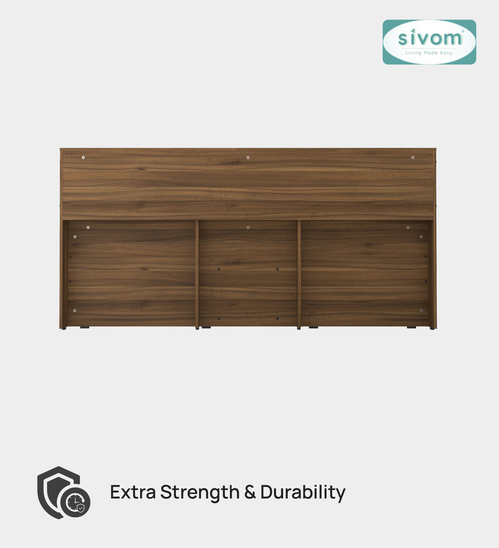 Sivom SIVOM Eden Box Bed without Storage Engineered Wood King Box Bed for Modern Homes | Elegant Design & Premium Finish
