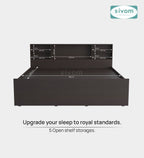 Sivom SIVOM Eden Box Bed without Storage Engineered Wood King Box Bed for Modern Homes | Elegant Design & Premium Finish