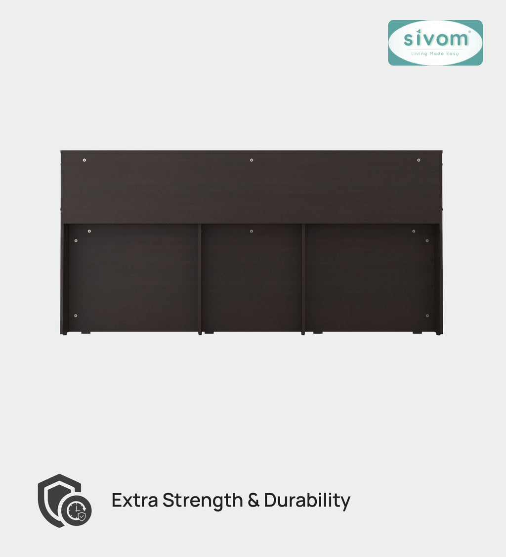 Sivom SIVOM Eden Box Bed without Storage Engineered Wood King Box Bed for Modern Homes | Elegant Design & Premium Finish