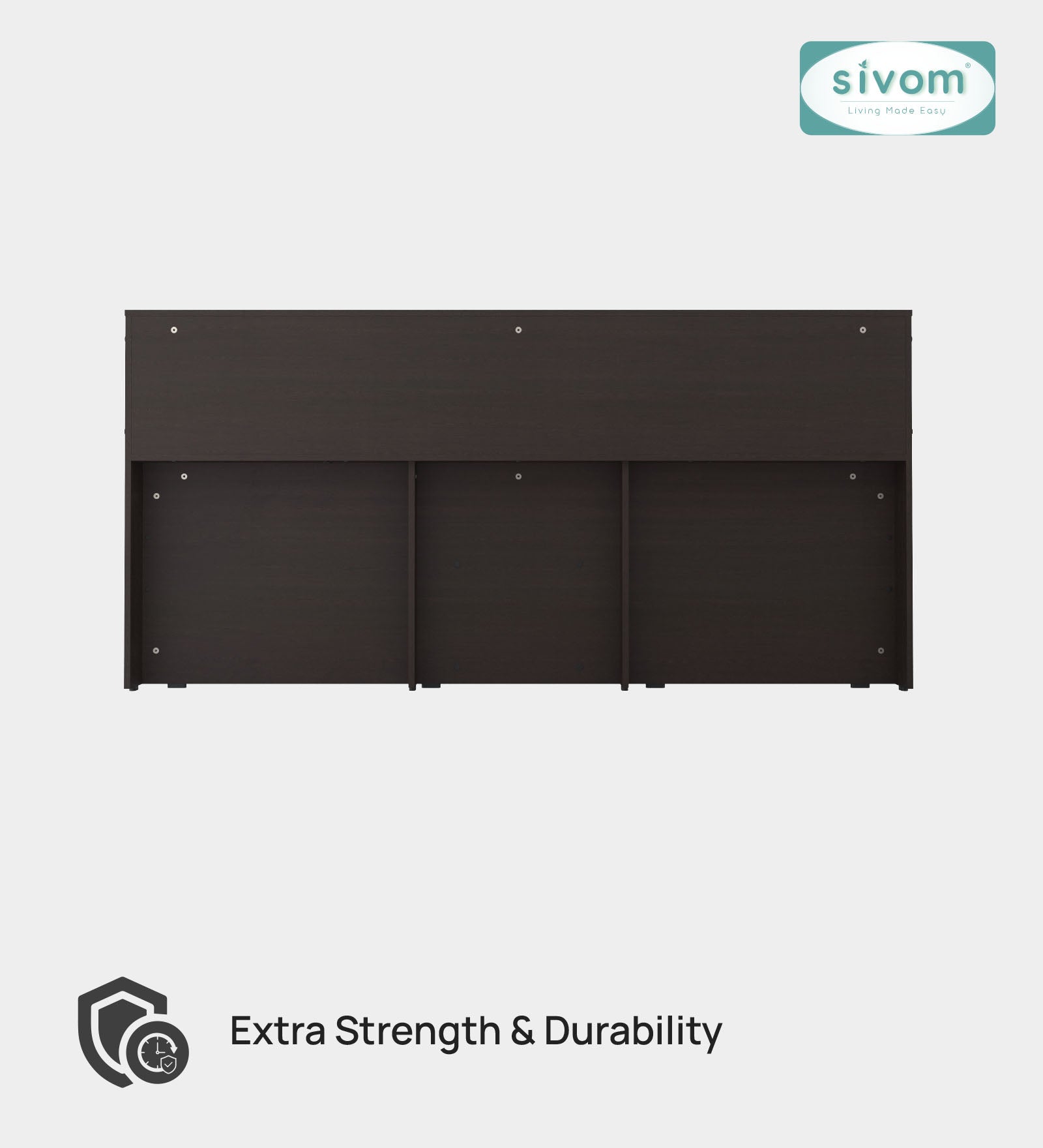 Sivom SIVOM Eden Box Bed without Storage Engineered Wood King Box Bed for Modern Homes | Elegant Design & Premium Finish