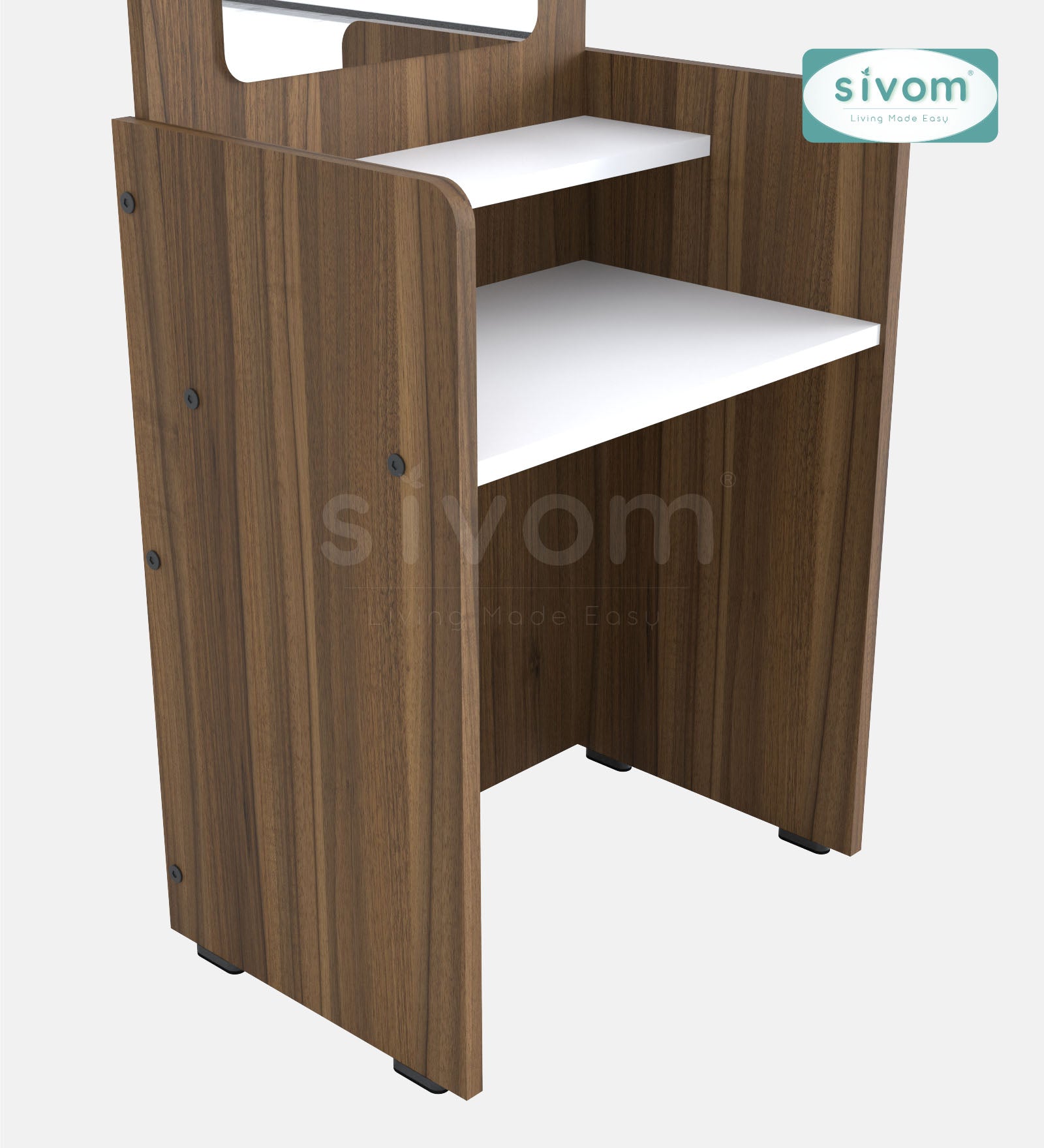 Sivom SIVOM Edwin Dressing Table with Stool Engineered Wood Dressing Table for Modern Homes | Elegant Design & Premium Finish