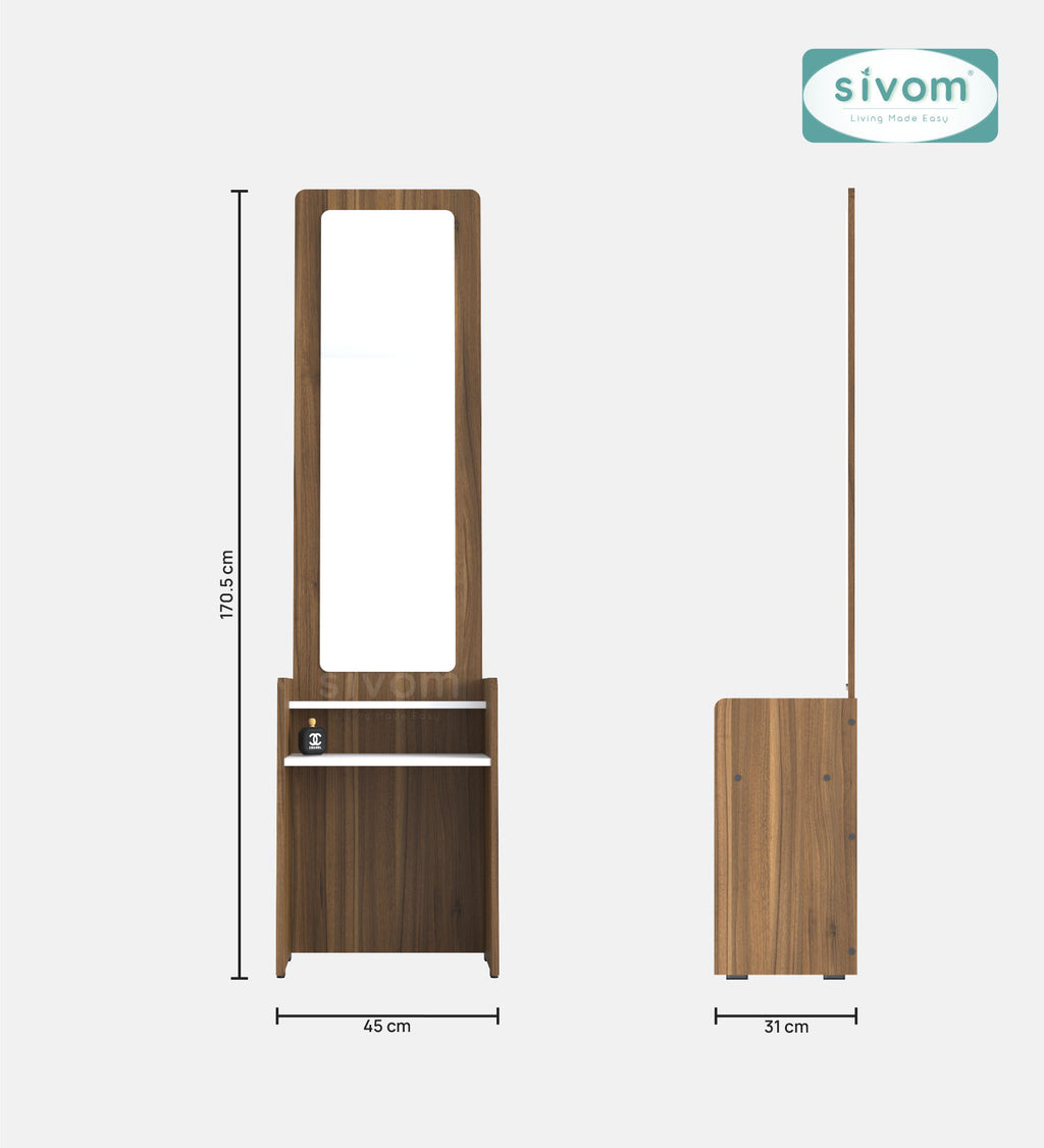 Sivom SIVOM Edwin Dressing Table with Stool Engineered Wood Dressing Table for Modern Homes | Elegant Design & Premium Finish