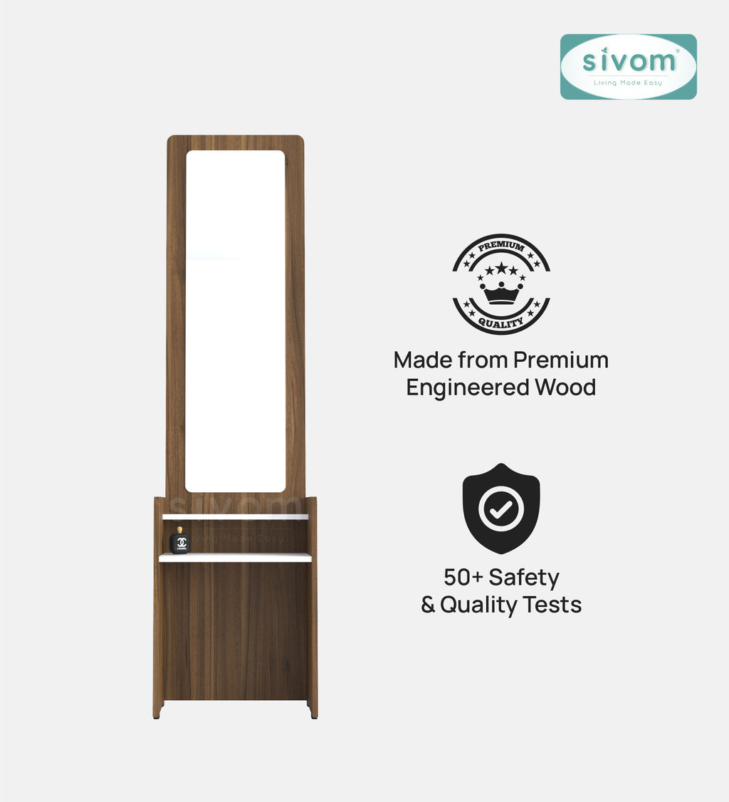 Sivom SIVOM Edwin Dressing Table with Stool Engineered Wood Dressing Table for Modern Homes | Elegant Design & Premium Finish