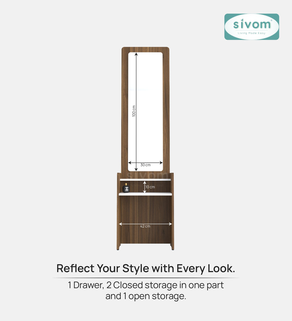 Sivom SIVOM Edwin Dressing Table with Stool Engineered Wood Dressing Table for Modern Homes | Elegant Design & Premium Finish