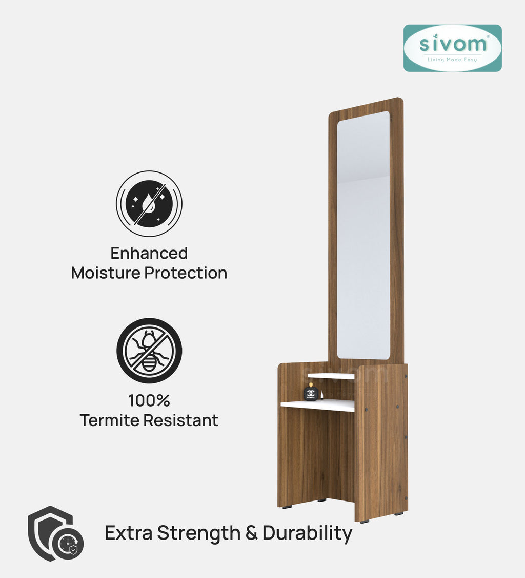 Sivom SIVOM Edwin Dressing Table with Stool Engineered Wood Dressing Table for Modern Homes | Elegant Design & Premium Finish