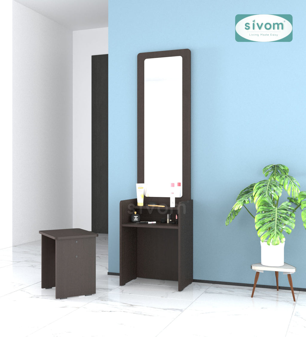 Sivom SIVOM Edwin Dressing Table with Stool Engineered Wood Dressing Table for Modern Homes | Elegant Design & Premium Finish