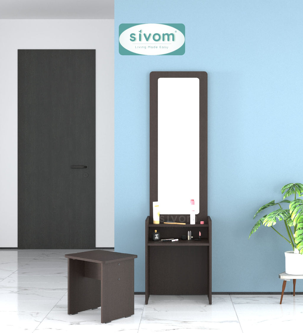 Sivom SIVOM Edwin Dressing Table with Stool Engineered Wood Dressing Table for Modern Homes | Elegant Design & Premium Finish