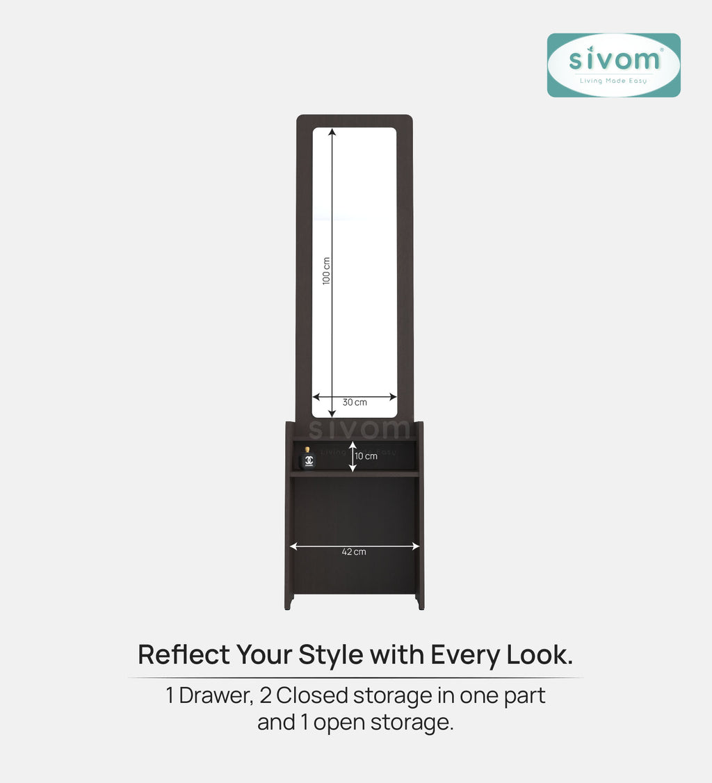 Sivom SIVOM Edwin Dressing Table with Stool Engineered Wood Dressing Table for Modern Homes | Elegant Design & Premium Finish