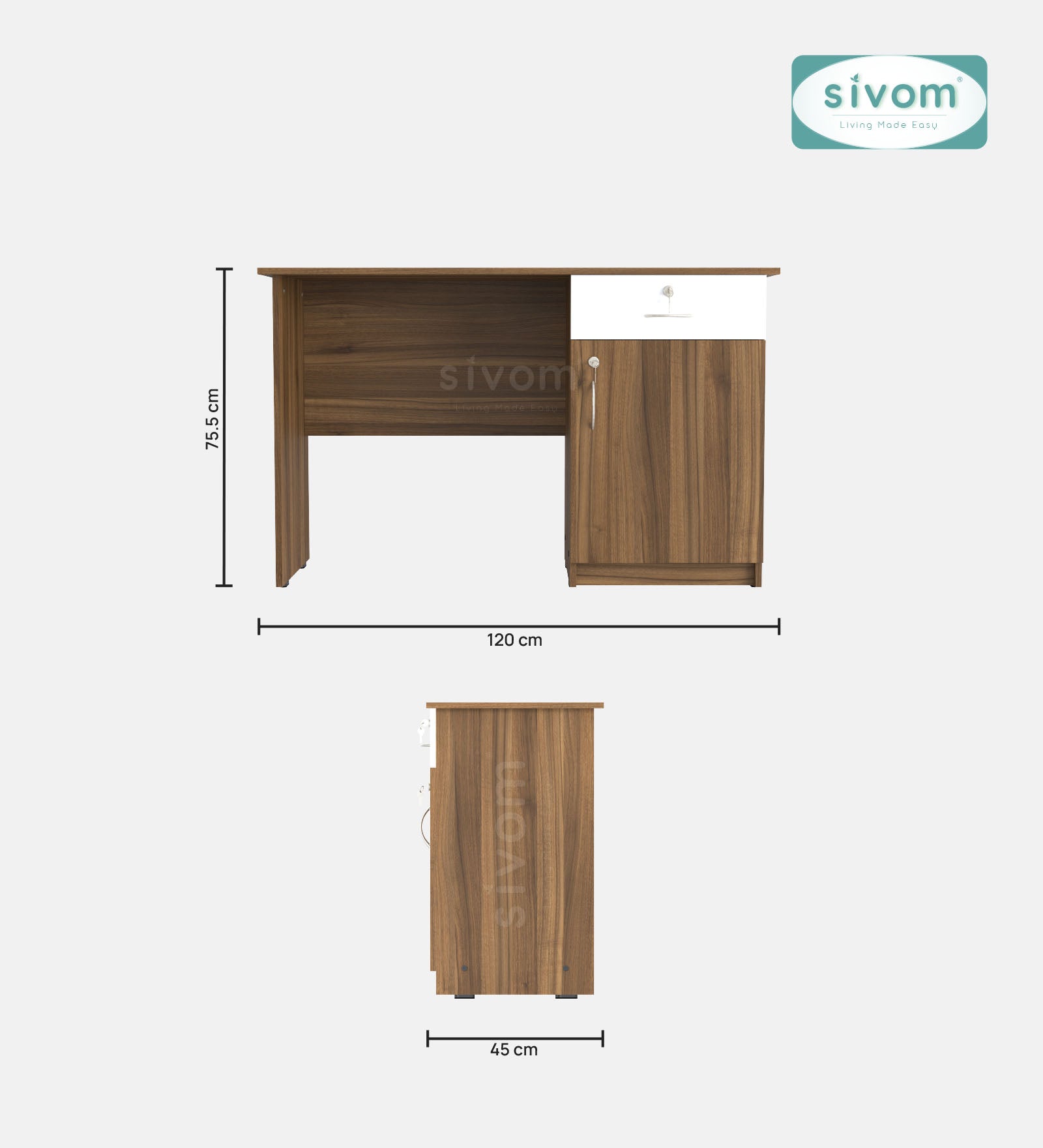 Sivom SIVOM ELECTRA Multipurpose Study/Home/Office Table Engineered Wood Study Table for Modern Homes | Elegant Design & Premium Finish (Copy) (Copy)