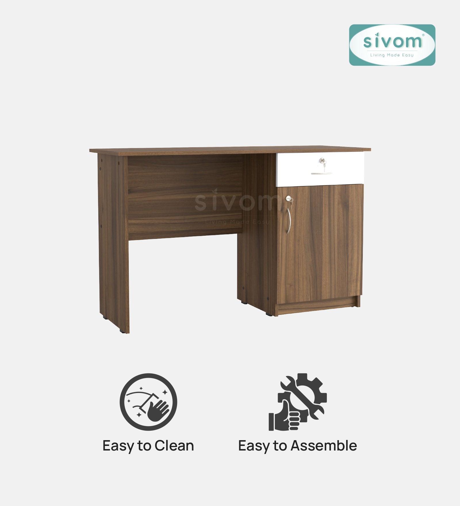 Sivom SIVOM ELECTRA Multipurpose Study/Home/Office Table Engineered Wood Study Table for Modern Homes | Elegant Design & Premium Finish (Copy) (Copy)