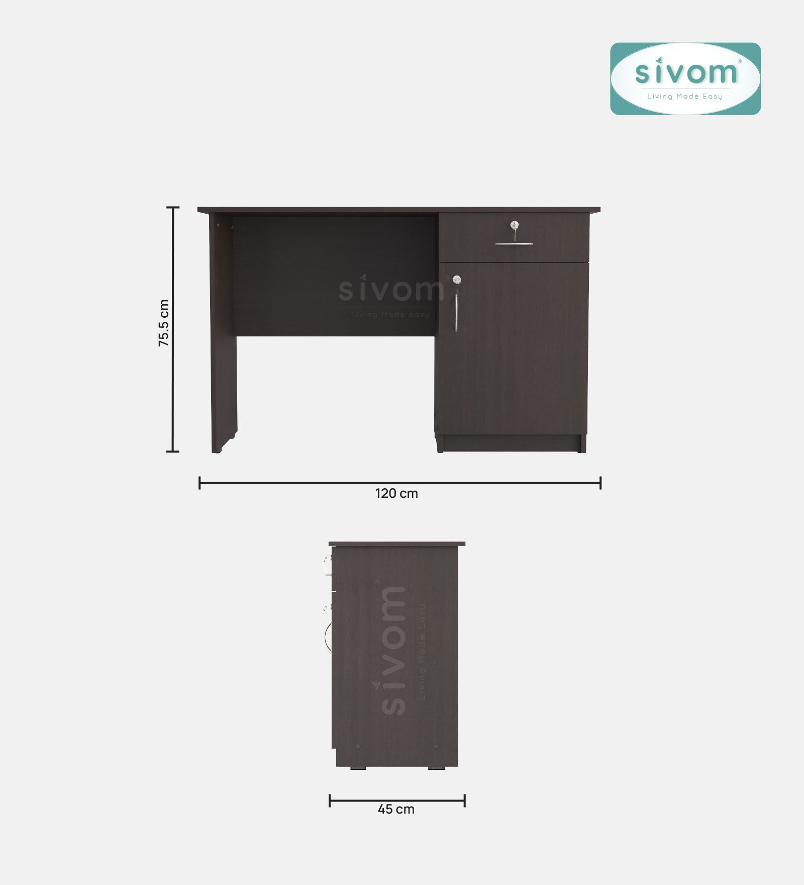 Sivom SIVOM ELECTRA Multipurpose Study/Home/Office Table Engineered Wood Study Table for Modern Homes | Elegant Design & Premium Finish (Copy) (Copy)