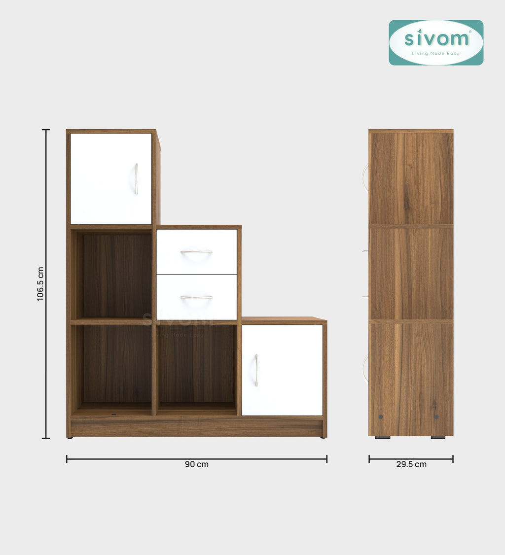 Sivom SIVOM Elegant Multipurpose Storage Unit/ Engineered Wood Free Standing Cabinet for Modern Homes | Elegant Design & Premium Finish