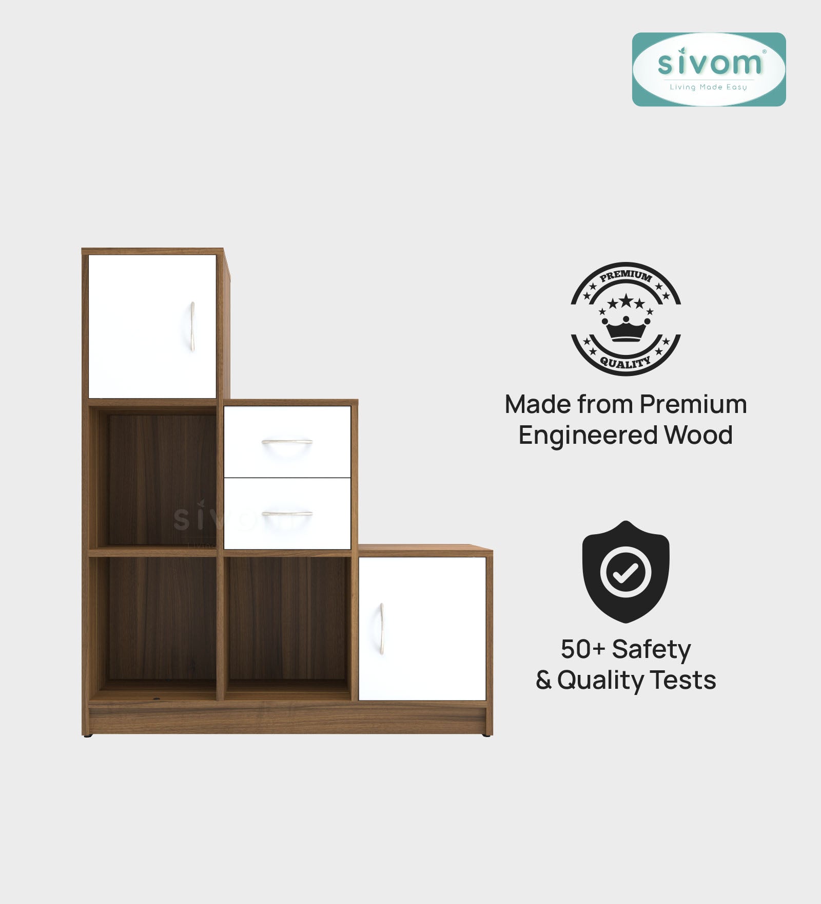 Sivom SIVOM Elegant Multipurpose Storage Unit/ Engineered Wood Free Standing Cabinet for Modern Homes | Elegant Design & Premium Finish