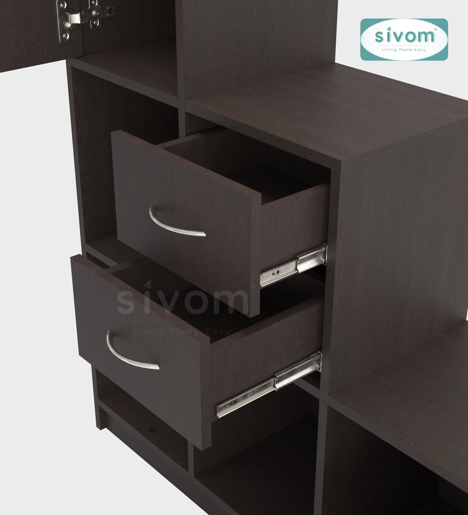 Sivom SIVOM Elegant Multipurpose Storage Unit/ Engineered Wood Free Standing Cabinet for Modern Homes | Elegant Design & Premium Finish