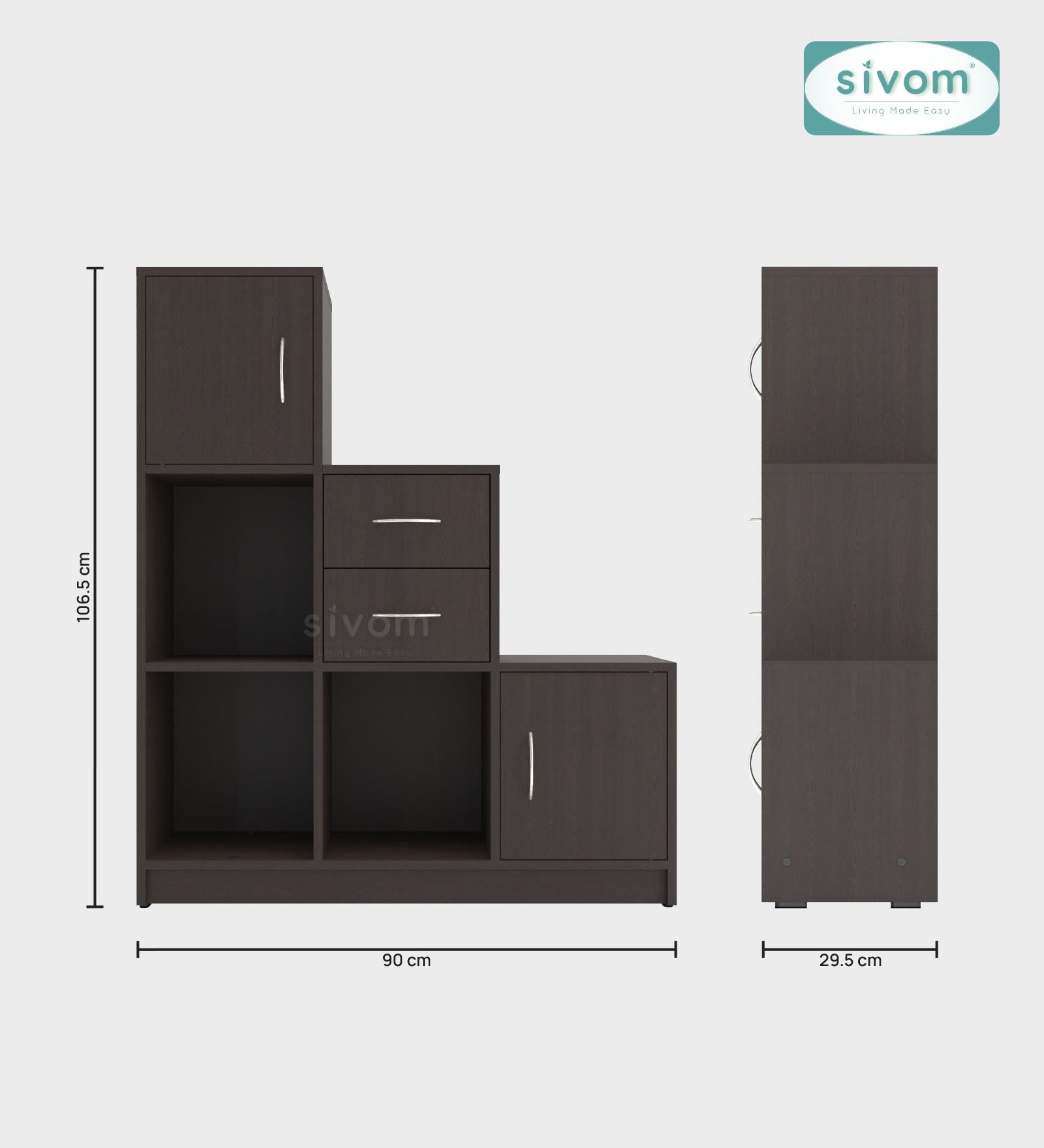 Sivom SIVOM Elegant Multipurpose Storage Unit/ Engineered Wood Free Standing Cabinet for Modern Homes | Elegant Design & Premium Finish