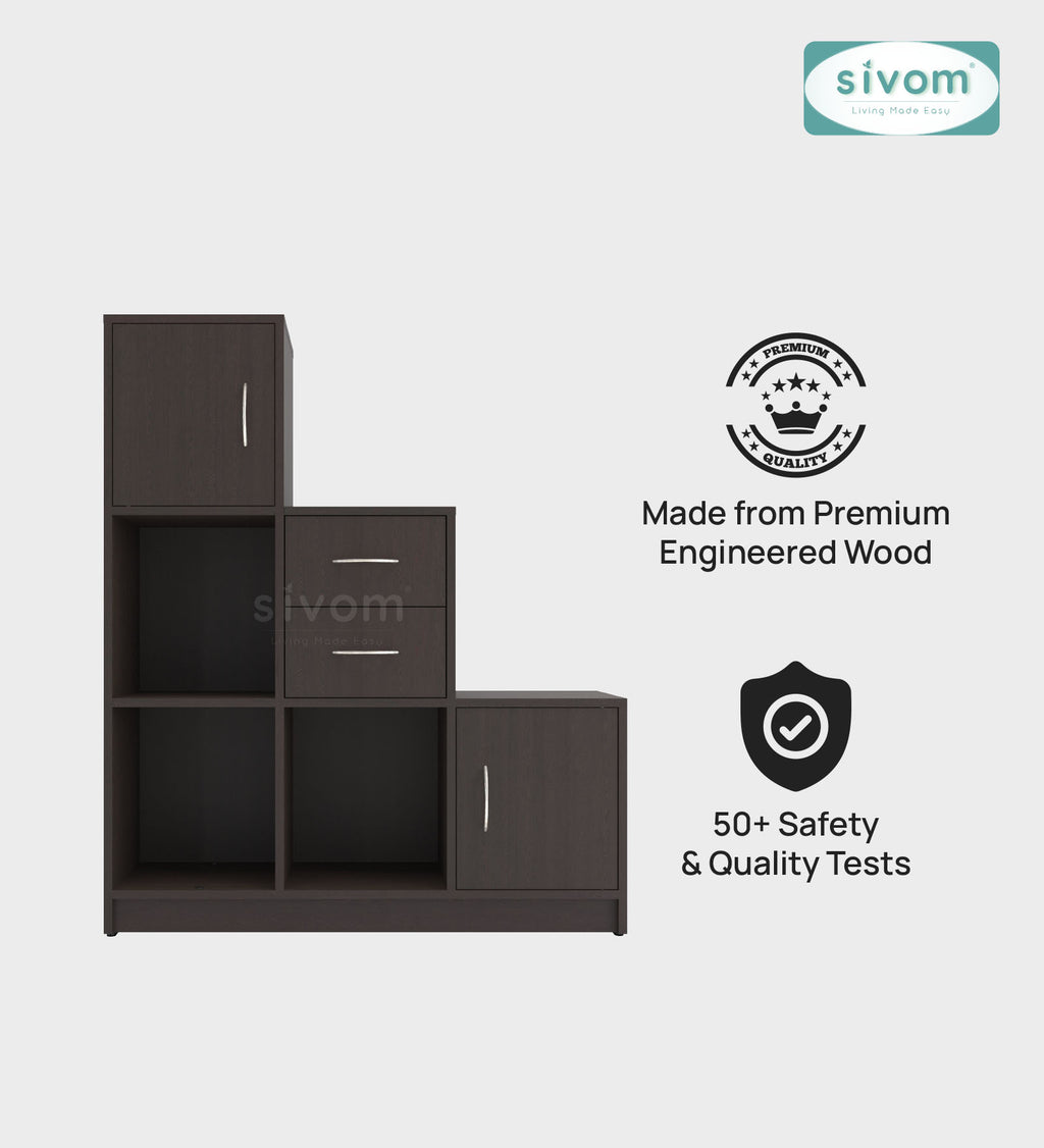 Sivom SIVOM Elegant Multipurpose Storage Unit/ Engineered Wood Free Standing Cabinet for Modern Homes | Elegant Design & Premium Finish